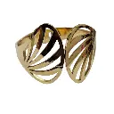 Chic Gold-Tone Leaf Cutout Cuff Bracelet – Elegant Artificial Jewellery for Women