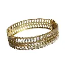Gold-Colored Crystal Baguette Designer Bracelet Pair