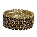 Premium Gold-Tone Crystal-Studded Bangle Set – 12-Piece Designer Collection